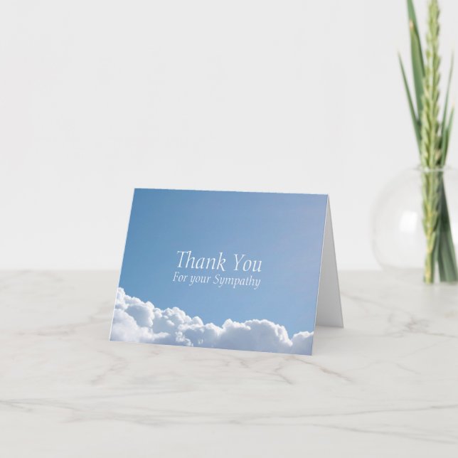 Peaceful Sky 2 Sympathy Thank You note card (Front)