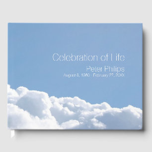 Peaceful Sky Funeral Memorial Guest Book