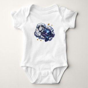 Peaceful sleeping zebra baby bodysuit
