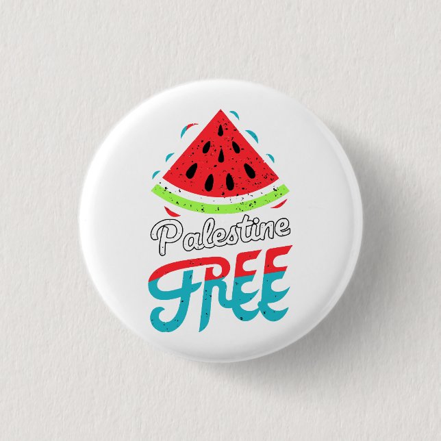 Peaceful Slices Watermelon Free Palestine - Suppor 1 Inch Round Button (Front)