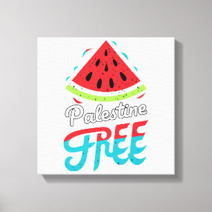 Peaceful Slices Watermelon Free Palestine - Suppor Canvas Print