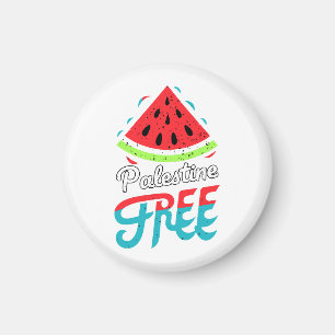 Peaceful Slices Watermelon Free Palestine - Suppor Magnet