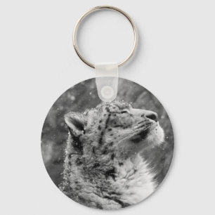 Peaceful Snow Leopard Keychain