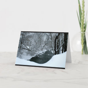 Peaceful Snowy River Scene Thinking Of You Card