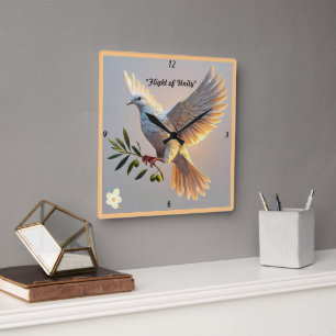 "Peaceful Soul's Journey" Square Wall Clock