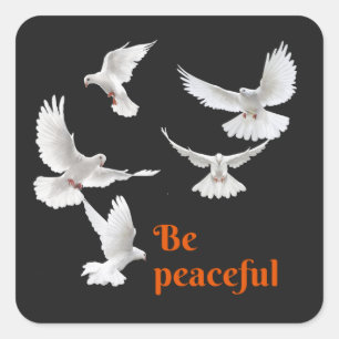 Peaceful square sticker