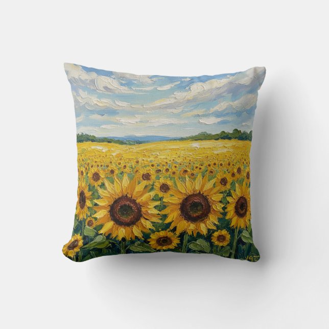 Peaceful sunflowers bsg throw pillow (Front)