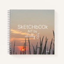 Peaceful Sunrise Plants Personalized Sketchbook
