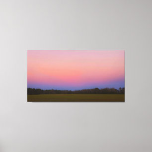 Peaceful Sunset over Meadow Canvas Print