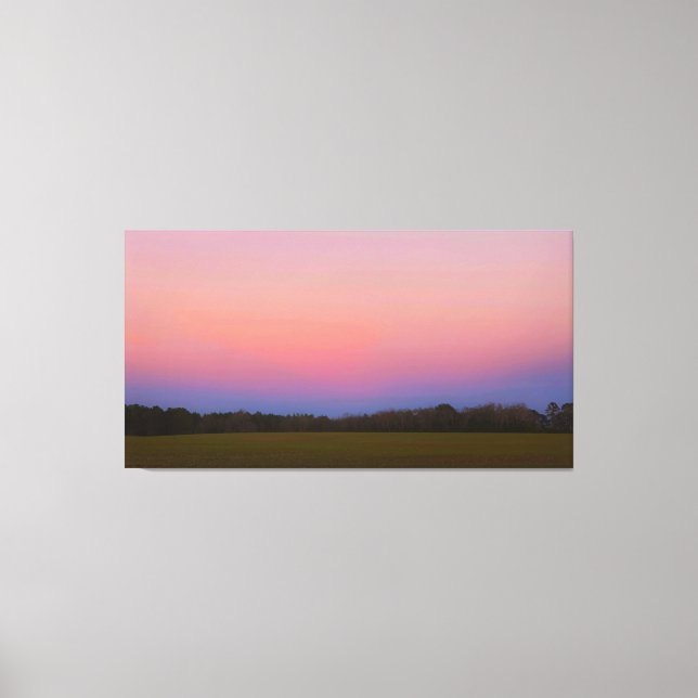 Peaceful Sunset over Meadow Canvas Print (Front)