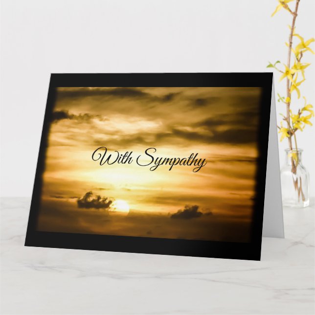 Peaceful Sunset Sympathy or Condolence Card (Yellow Flower)
