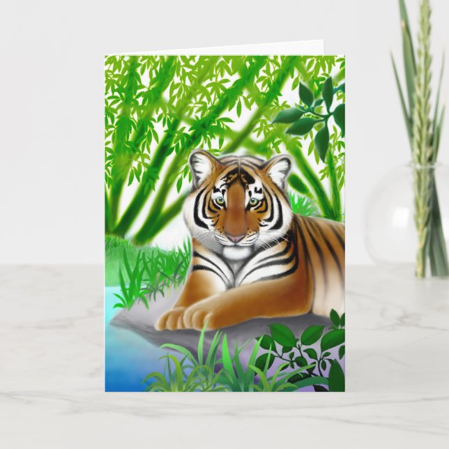 Peaceful Tiger Greeting Card (Front)