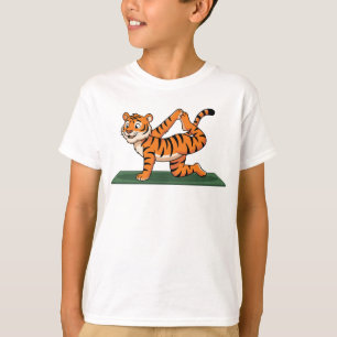 Peaceful Tiger Yoga Pose Cartoon Illustration T-Shirt