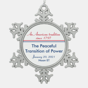 Peaceful Transition of Power Inauguration American Snowflake Pewter Christmas Ornament