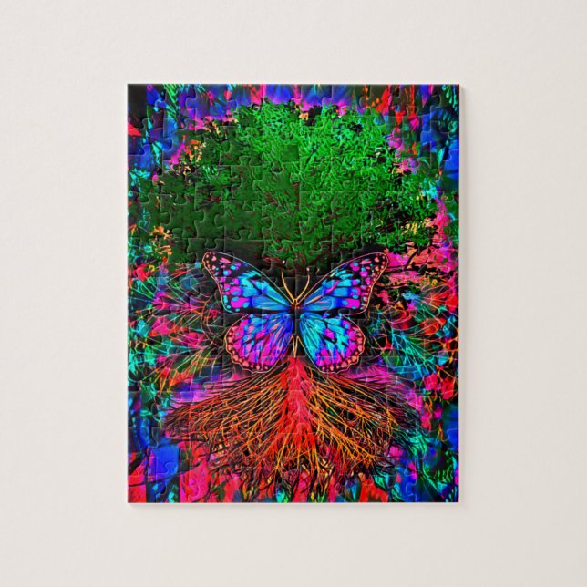 Peaceful Tree of Life in Rainbow Colours Jigsaw Puzzle (Vertical)