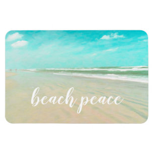 Peaceful Turquoise Sky Beach Seascape Magnet