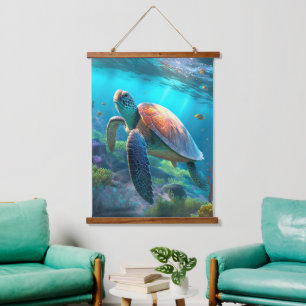 Peaceful Turtle Design Wall Decor Hanging Tapestry