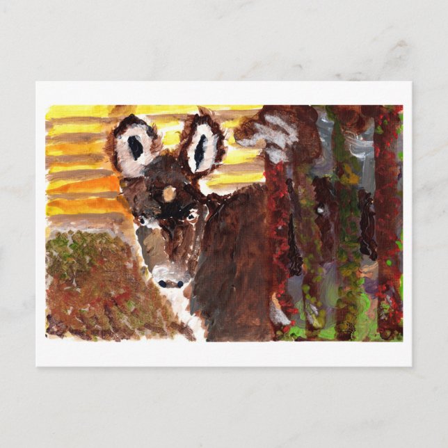 Peaceful Valley donkey postcard (Front)