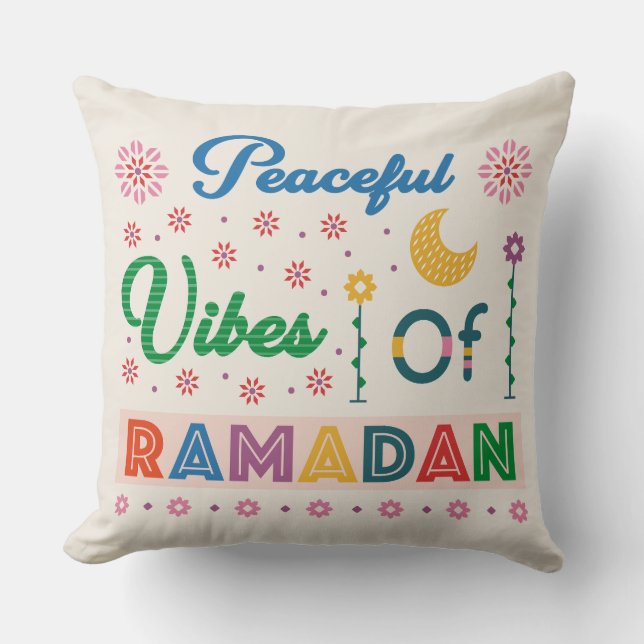 Peaceful Vibes Of Ramadan Throw Pillow (Front)