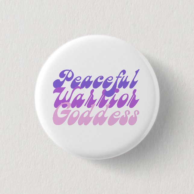 Peaceful Warrior Goddess 1 Inch Round Button (Front)
