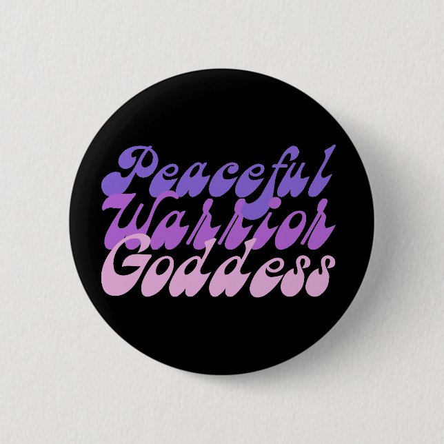 Peaceful Warrior Goddess 2 Inch Round Button (Front)