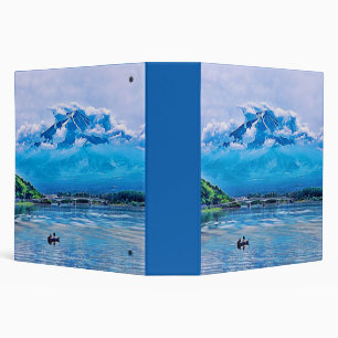 Peaceful Watercolor Japanese Art Design Binder