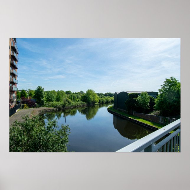Peaceful Waterside at Wakefield Waterfront Poster (Front)