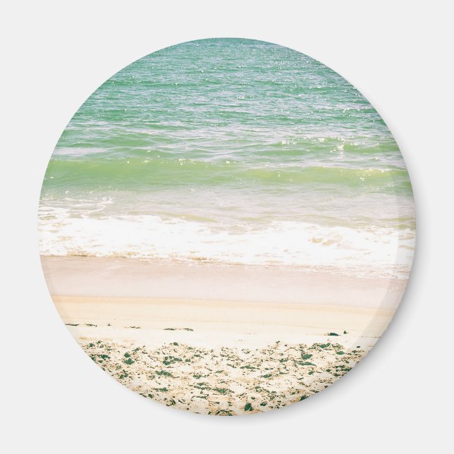 Peaceful Waves Pastel Beach Photography Magnet (Front)