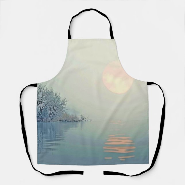 Peaceful Winter Morning Art Apron (Front)