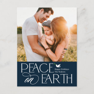 Peaceful Wish EDITABLE COLOR Holiday Postcard
