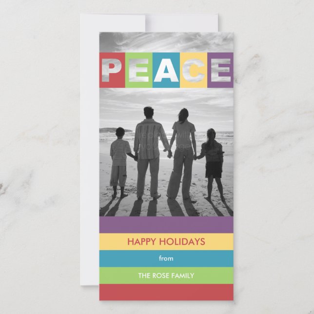 Peaceful Wishes Christmas/ Holiday Photo Cards (Front)