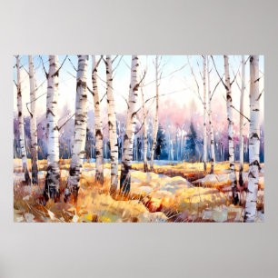 Peaceful Woodland Watercolor Painting Art Print