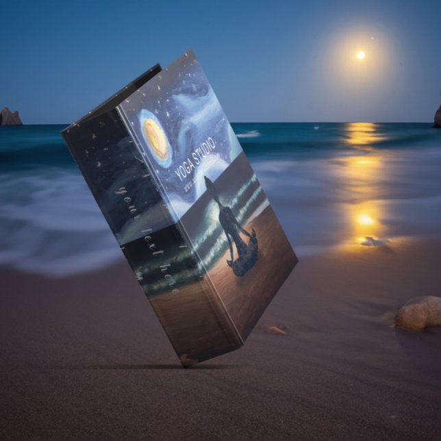 Peaceful Yoga Meditation Moonlight Sky Ocean Beach Binder (Creator Uploaded)