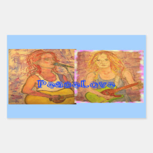 PeaceLove Guitar Girls Sticker
