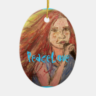 PeaceLove Rocker Girl Ceramic Ornament