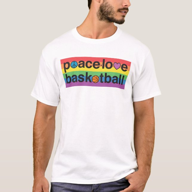 PeaceLoveBasketball PRIDE Unisex T-Shirt (white) (Front)