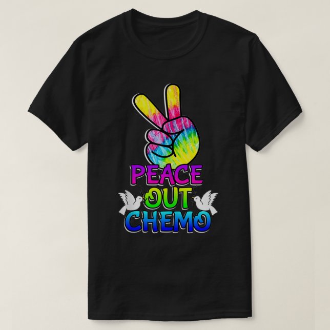 PeaceOut Chemo Last Day Of Chemo End Chemotherapy  T-Shirt (Design Front)