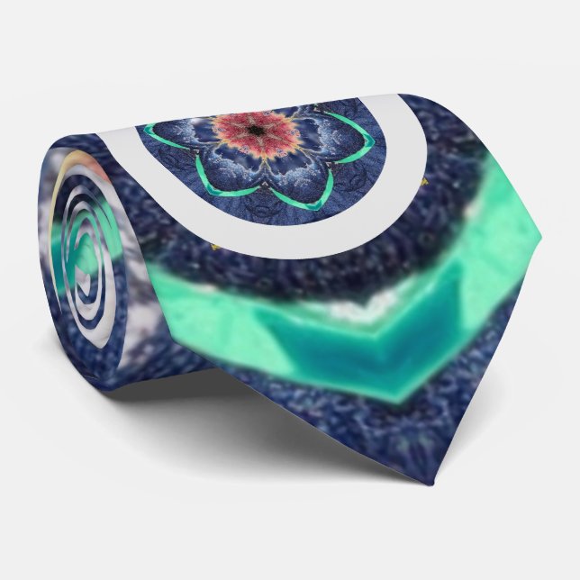 Peacepixy's Kaleidoscope Eyes Tie Dye Flower Tie (Rolled)