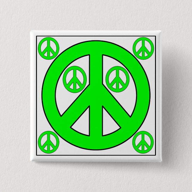 peaces 2 inch square button (Front)