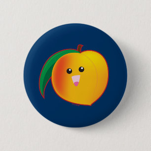 Peach 2 Inch Round Button
