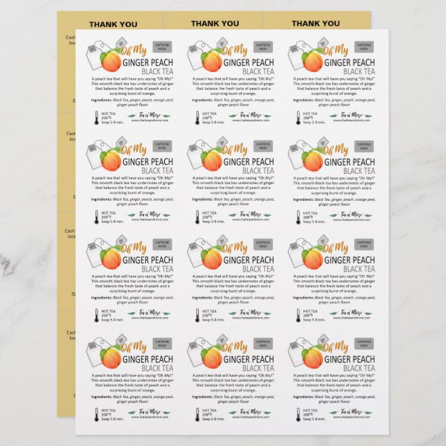 Peach 3x4 Small Square Sample Inserts  (Front/Back)