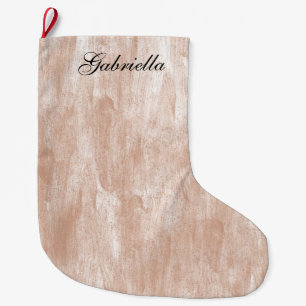 Peach Abstract Personalized Large Christmas Stocking
