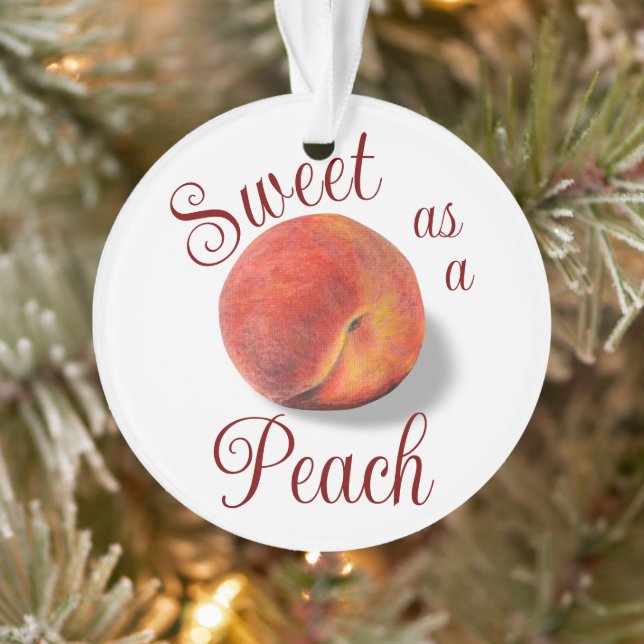 Peach Acrylic Ornament (Tree)