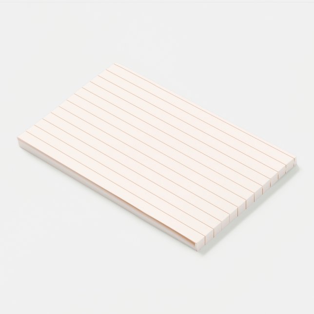 Peach Aesthetic Wide Lined Post-It Notes  (Angled)
