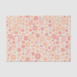 Peach Airy Wildflower Meadow Pattern Tissue Paper