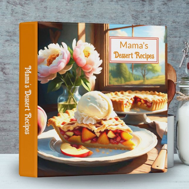Peach And Apple Pie Dessert Recipe Binder (Capture Homey Kitchen Charm: Rustic Peach Apple Pie Recipe Binder)