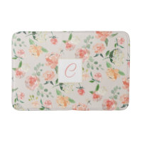 Peach and Beige Floral Pattern with Any Monogram