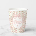 Peach and Beige Vintage Fancy Floral Baptism Paper Cups<br><div class="desc">A charming blend of vintage elegance and playful femininity, this party decor collection features soft preppy florals paired with delicate coquette bows. Designed to feel timeless yet fresh, each piece brings a sweet, polished touch to your celebration. ★ Let me help you plan your next party! ★ If you need...</div>