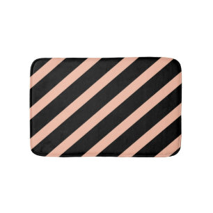 Peach and Black Bath Mat