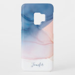 Peach and Blue Abstract Ink Wash with Name Case-Mate Samsung Galaxy S9 Case<br><div class="desc">A cool and calming ink wash pattern in blue and peach add modern artistic appeal to this phone case design. It looks as though it has been dipped in a pool of colour infused water with a subtle variation in colours that vary from light to dark. Personalize with your name...</div>